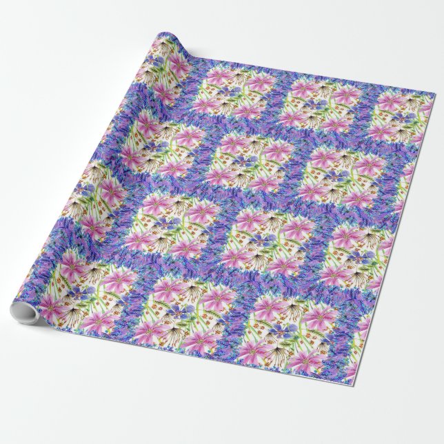 Papel de ajuste de diseño de flores silvestres (Desenrollado)