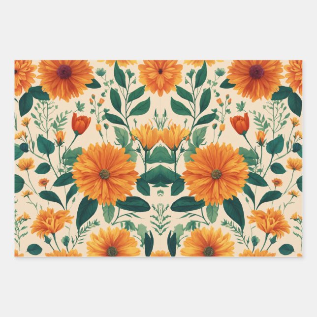 Papel de ajuste de diseño floral (Anverso)