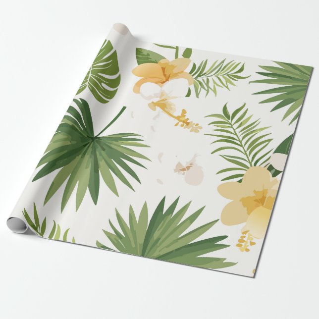 Papel de ajuste de diseño tropical (Desenrollado)