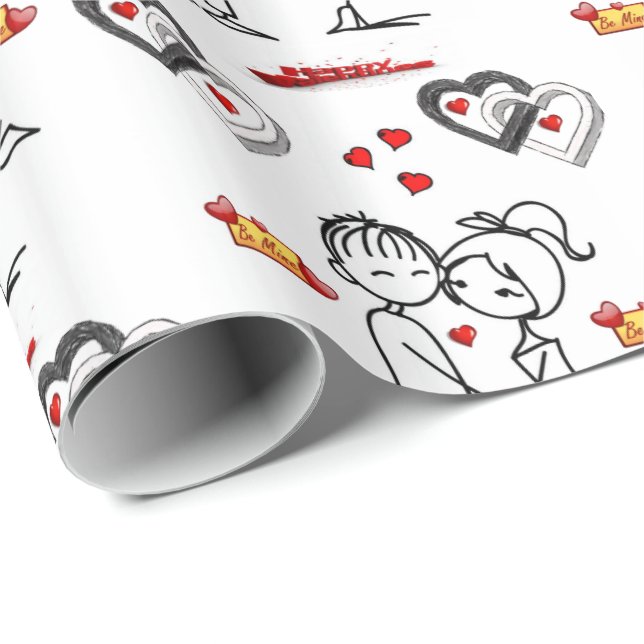 Papel de ajuste de el día de San Valentín (Esquina del rollo)