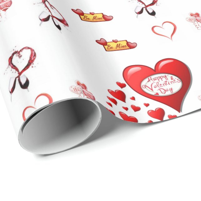 Papel de ajuste de el día de San Valentín (Esquina del rollo)