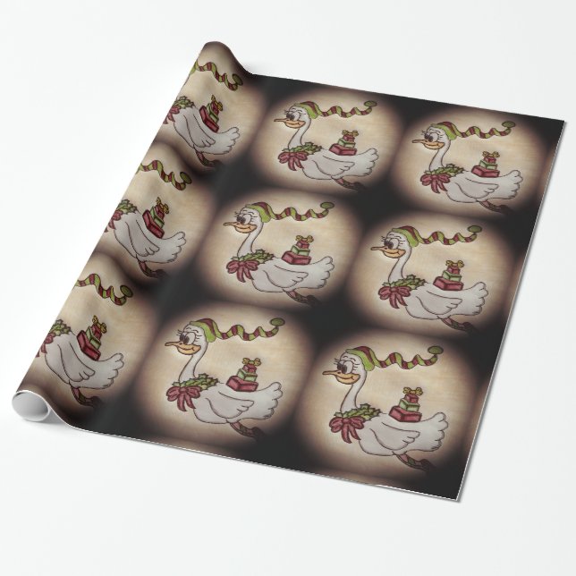 Papel de ajuste de ganso para Navidades (Desenrollado)