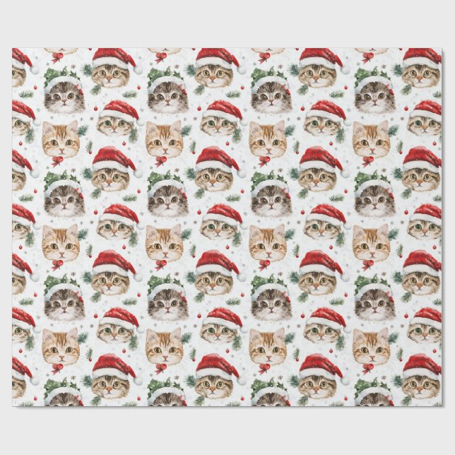 Papel de ajuste de gatos para navidades (Superficie plana)