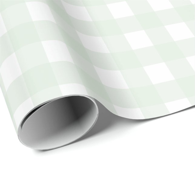 Papel de ajuste de Gingham verde (Esquina del rollo)