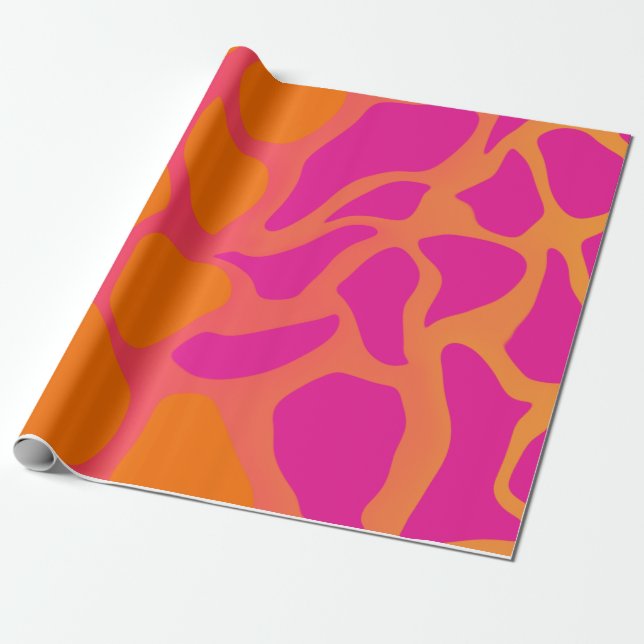 Papel de ajuste de gradiente rosado y naranja (Desenrollado)