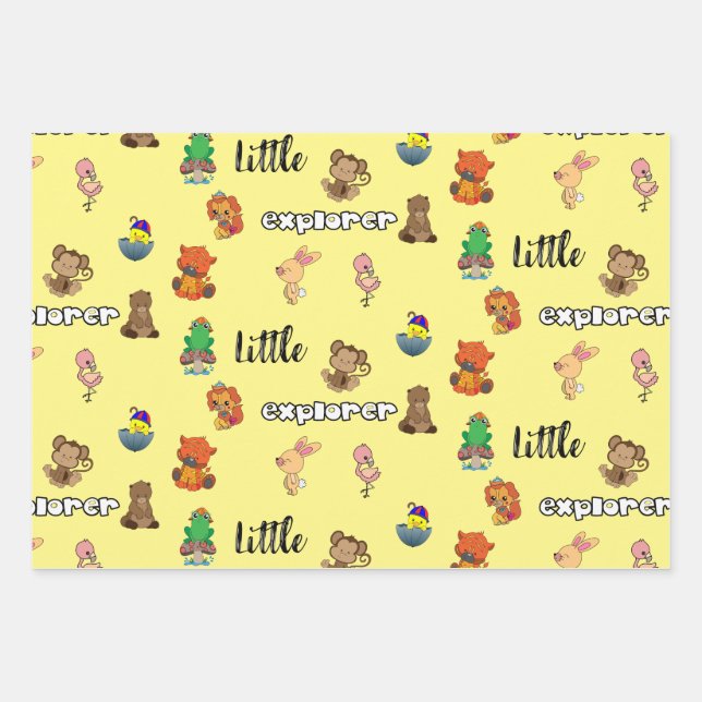Papel de ajuste de hojas planas de Little Explorer (Anverso)