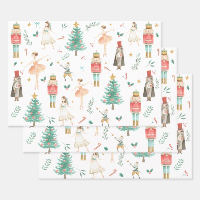 Papel de ajuste de imágenes de Navidades de ballet (Set)