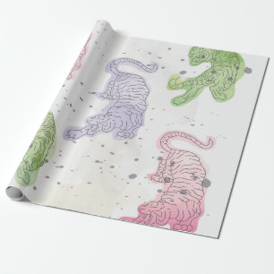 Papel de ajuste de la acuarela del tigre