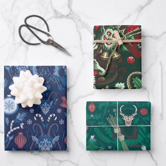Papel de ajuste de la colección Krampus | Feriado  (Anverso)