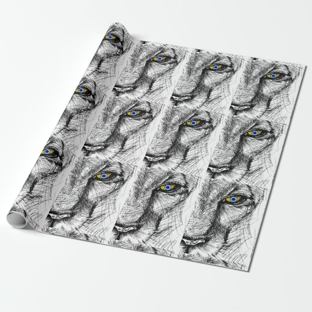 Papel de ajuste de la mirada del tigre (Desenrollado)