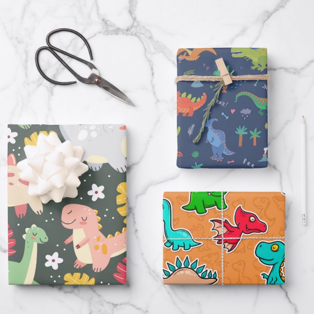 Papel de ajuste de la serie de dinosaurios (Anverso)