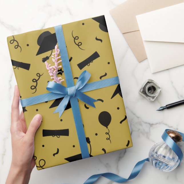 Papel de ajuste de la tapa de graduación negra (Regalar)