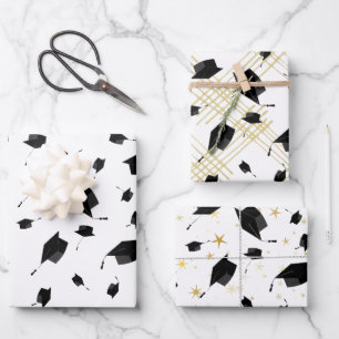 Papel de ajuste de la tapa de graduación negra