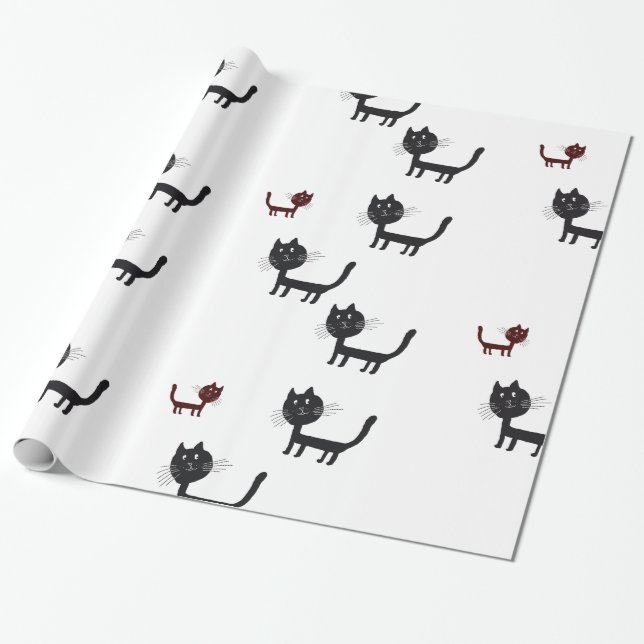 Papel de ajuste de litografía de arte de gatos fel (Desenrollado)