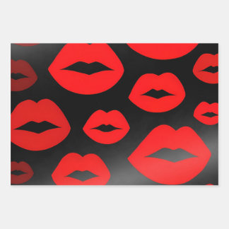 Papel de ajuste de los labios rojos