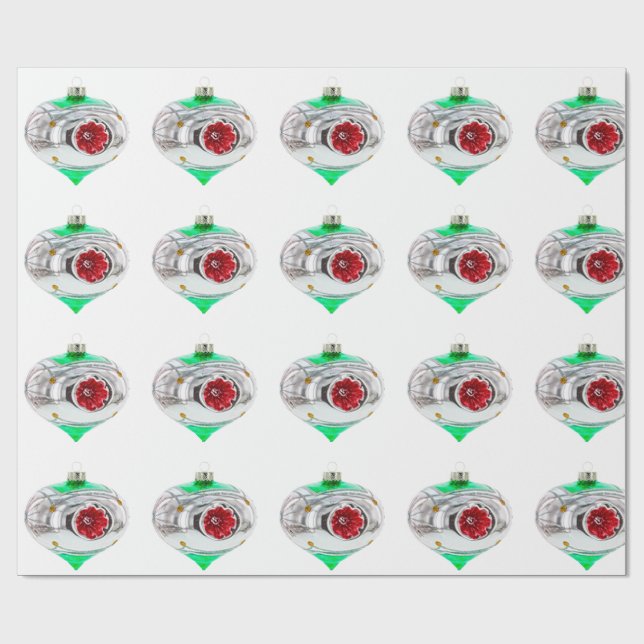 Papel de ajuste de los ornamentos verdes y rojos (Superficie plana)