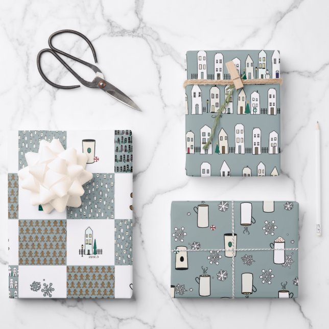 Papel de ajuste de Navidades de coordinación diver (Anverso)