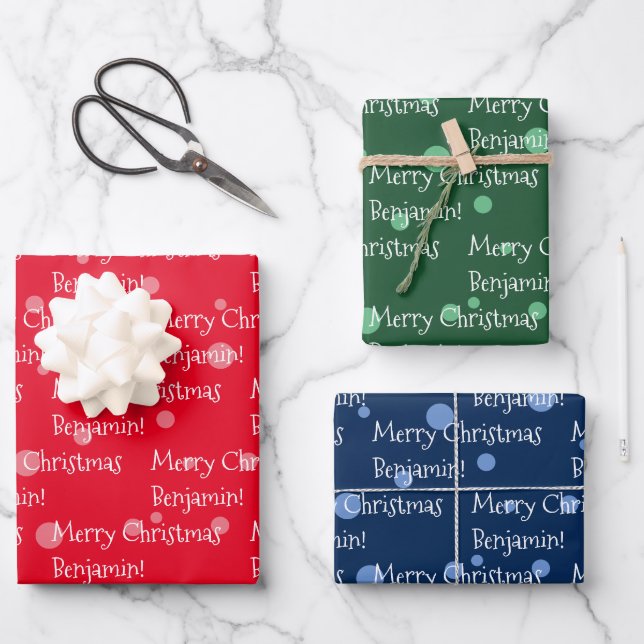 Papel de ajuste de Navidades de nombres personaliz (Anverso)