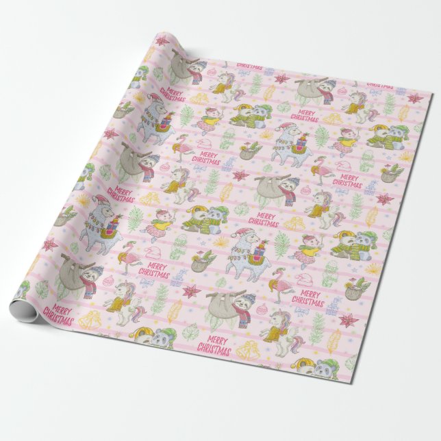 Papel de ajuste de Navidades pequeños (Desenrollado)