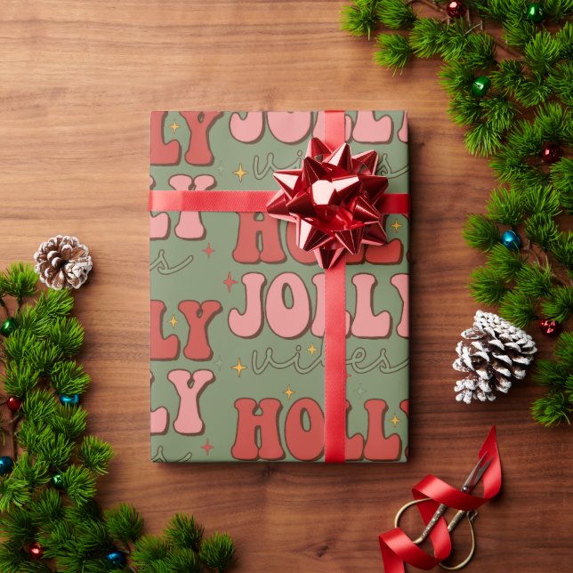 Papel de ajuste de Navidades retro (Regalo de vacaciones)