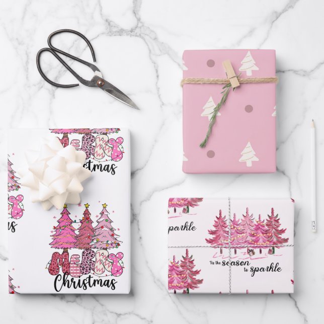 Papel de ajuste de Navidades rosas (Anverso)