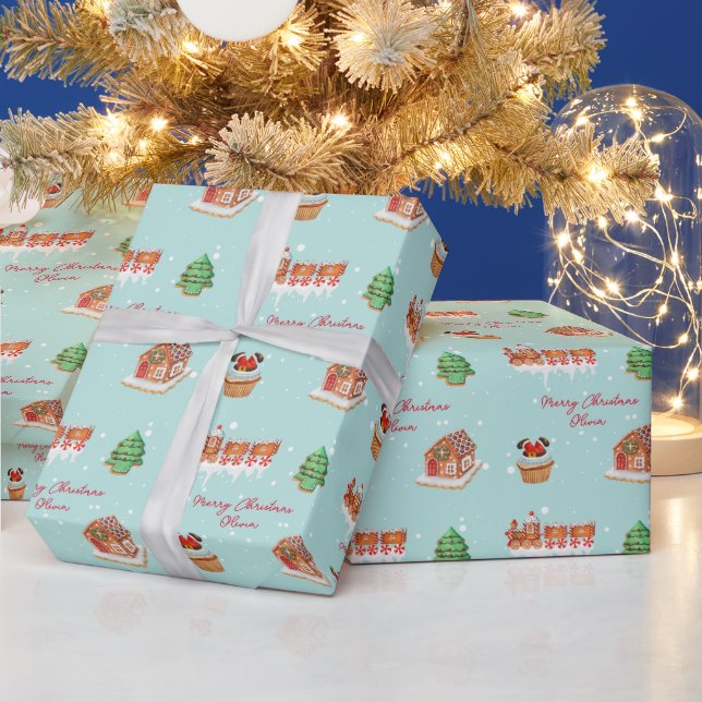 Papel de ajuste de Navidades Verde azulados person (Vacaciones)