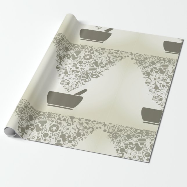 Papel de ajuste de objetos de ciencia (Desenrollado)