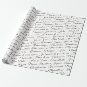 Papel de ajuste de palabras en escritura francesa
