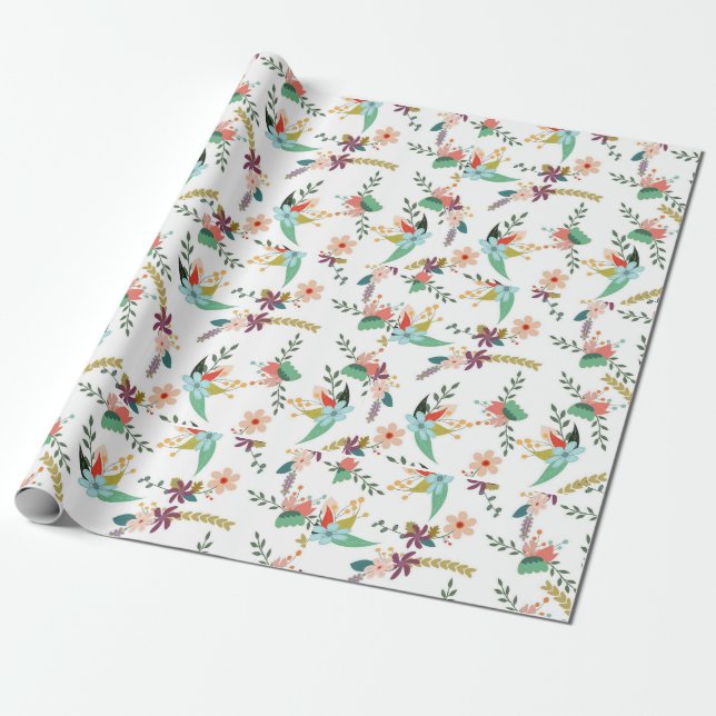 Papel de ajuste de pantalla floral (Desenrollado)