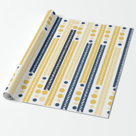 Papel de ajuste de patrón azul y amarillo