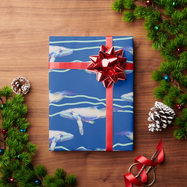 Papel de ajuste de patrón de ballena (Regalo de vacaciones)