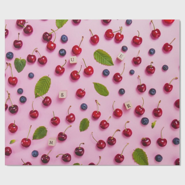 Papel de ajuste de patrón de cereza (Superficie plana)