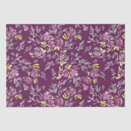Papel de ajuste de patrón de flor púrpura acuarela