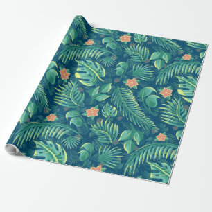 Papel de ajuste de patrón de follaje tropical