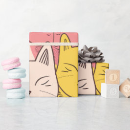 Papel de ajuste de patrón de gato minimalista para