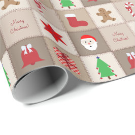 Papel de ajuste de patrón de navidades - Beige