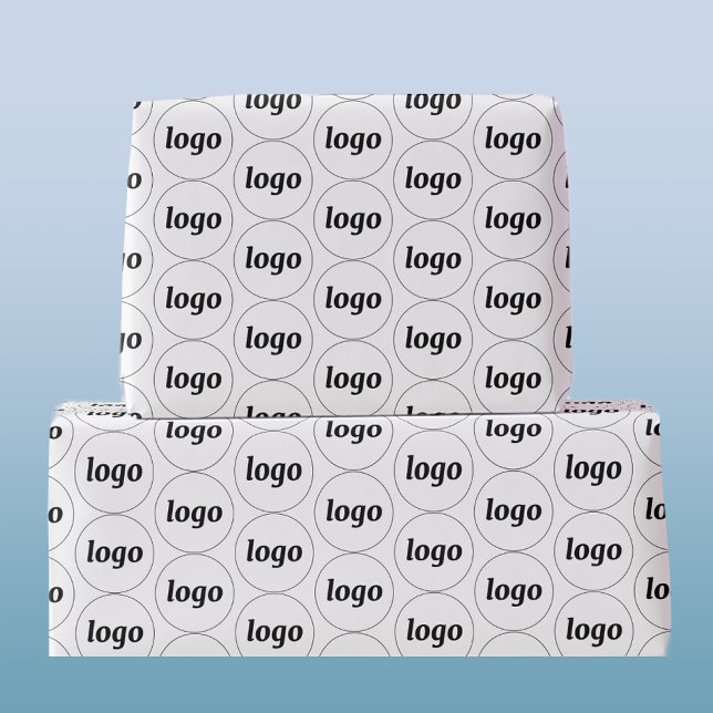 Papel de ajuste de patrón de negocio con logotipo  (Logo with text business promotional packaging wrap)
