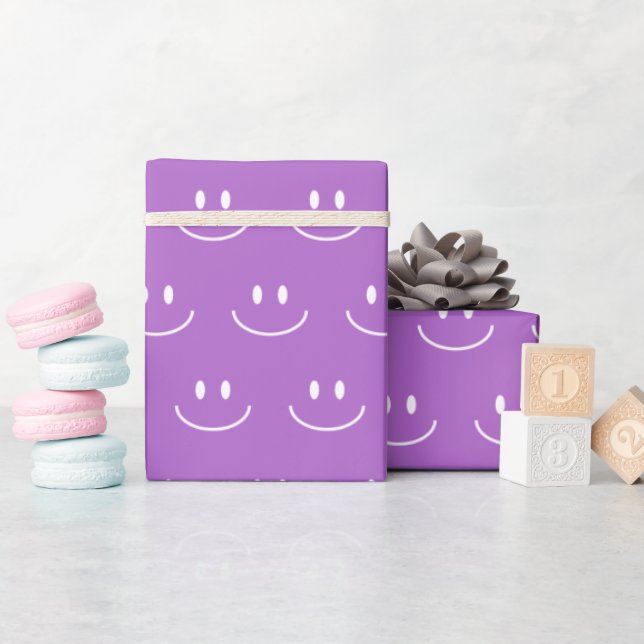 Papel de ajuste de patrón de sonrisa Lilac (Baby Shower)