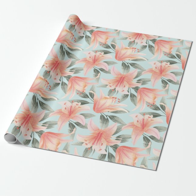 Papel de ajuste de patrón floral (Desenrollado)