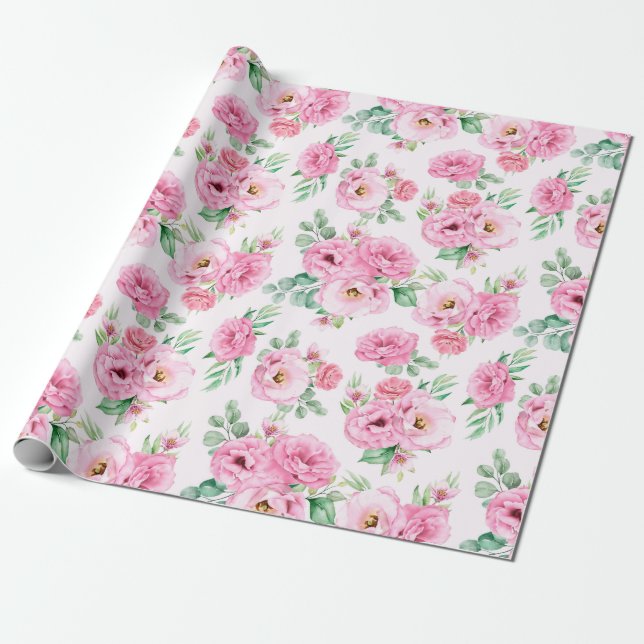 Papel de ajuste de patrón floral (Desenrollado)