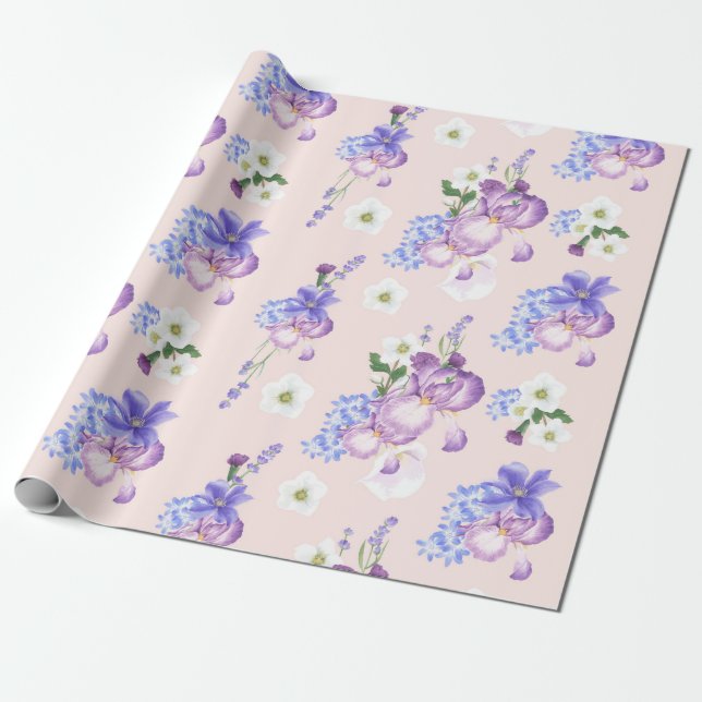 Papel de ajuste de patrón floral (Desenrollado)