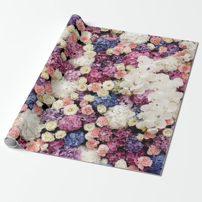 Papel de ajuste de patrón floral (Desenrollado)