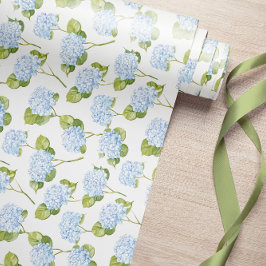 Papel de ajuste de patrón floral de Hydrangea azul