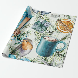 Papel de ajuste de patrones de decoración navideña