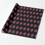 Papel de ajuste de patrones de encaje rosado y neg<br><div class="desc">Un diseño de estilo encaje rosa y negro bonito decora este elegante papel de envoltura. Este elegante papel de envoltura es genial para un cumpleaños,  boda,  Navidades,  chicas,  adolescentes,  mujeres,  etc... ...  El diseño es de arte original.</div>