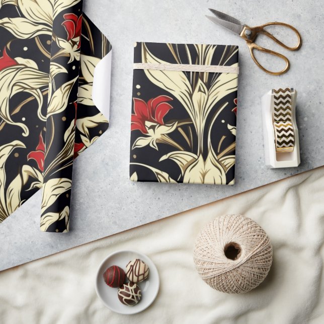 Papel de ajuste de patrones florales a gran escala (Artesanía)