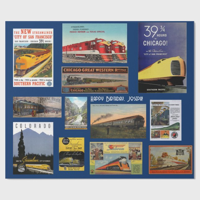 Papel de ajuste de publicidad de Vintage Railway (Superficie plana)