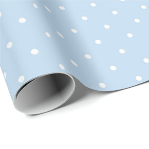 Papel de ajuste de puntos de polka azul claro y bl