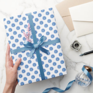 Papel de ajuste de puntos de polka de color azul