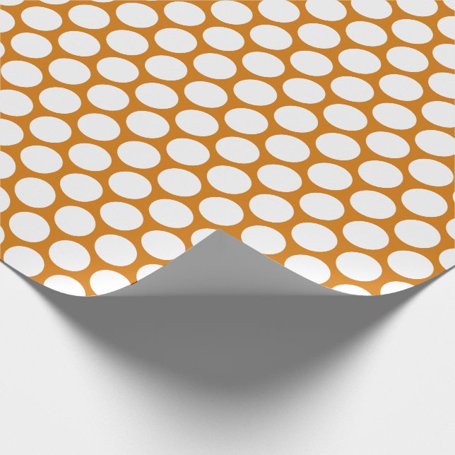 Papel de ajuste de puntos Polka Naranja quemado (Esquina)